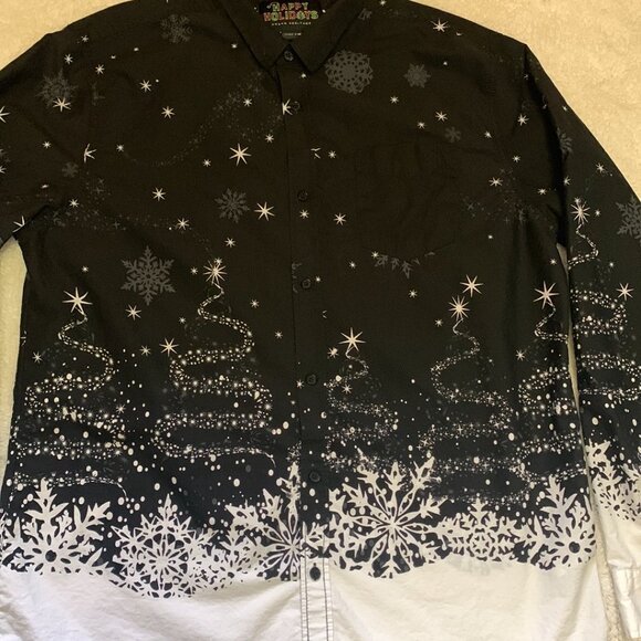 2 Urban Heritage Happy Holidays Casual Shirts Men Sz XL Christmas All Over Print - Picture 6 of 15